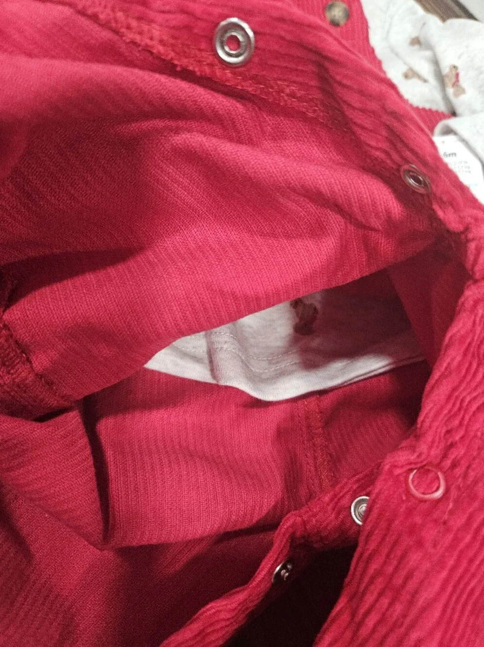 NWT Infant 3-6 Months Red Cord Overalls With Long Sleeve Teddy Bear Shirt